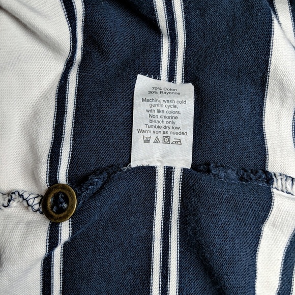 J. Crew navy/white striped back button dress - Picture 6 of 7